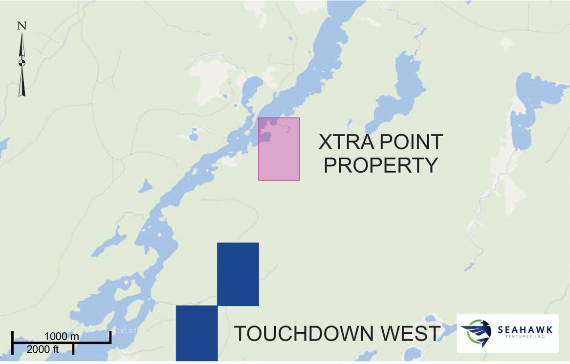 Map showing location of Xtra Point Property